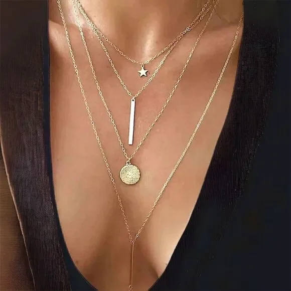 4-Strand Layered Necklace - HOT! - Picture 1 of 7